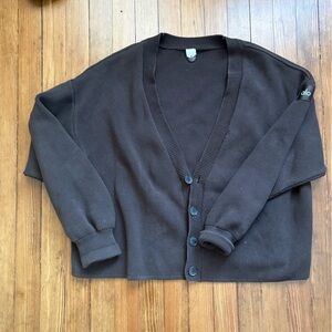 Women’s brown cotton ALO Cardigan Sweater